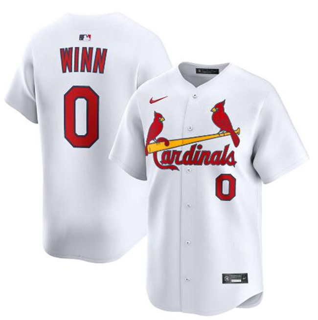 Men's St. Louis Cardinals #0 Masyn Winn White Home Limited Stitched Baseball Jersey Men's St. Louis Cardinals #0 Masyn Winn White Home Limited Stitched Baseball Jersey